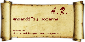 Andaházy Rozanna névjegykártya